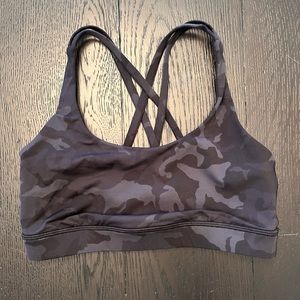 Lululemon Energy Bra - Heritage 365 Camo Deep Coal Multi - Size 4.  New w/o tags